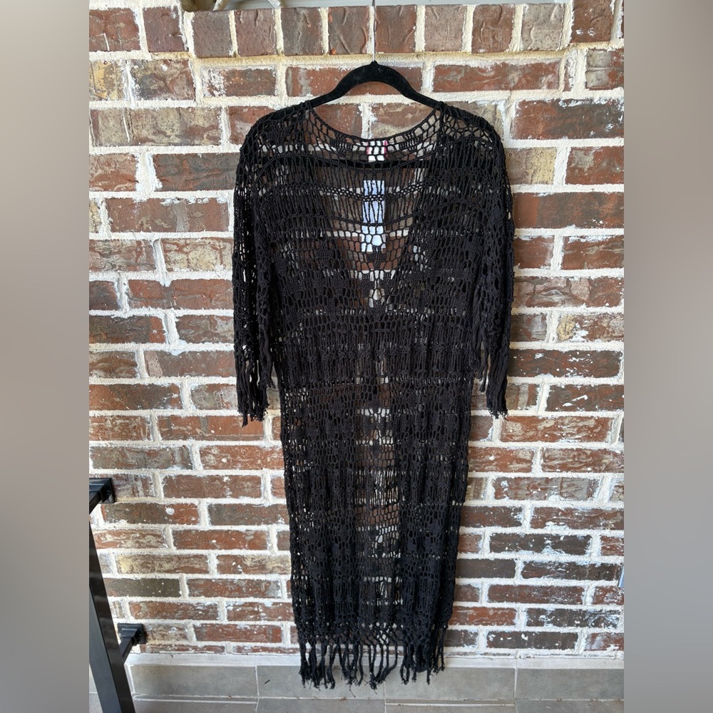 Anna Kosturova The Collection Handmade Crochet Black Coverup Size Small NWT - Picture 2 of 13